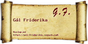 Gál Friderika névjegykártya